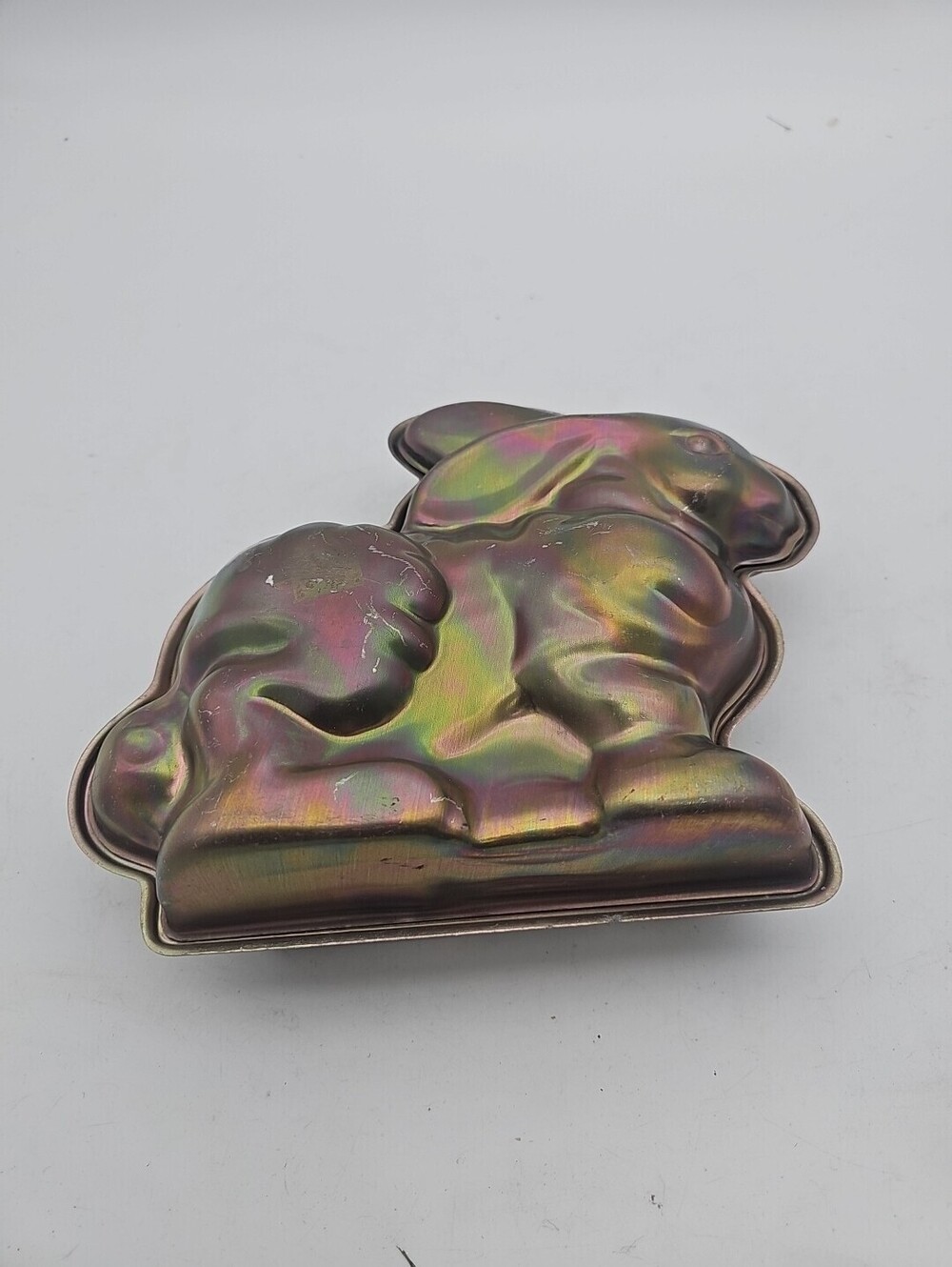 Vintage Two Piece Bunny Rabbit Easter Aluminum Cake Pan Baking Mold